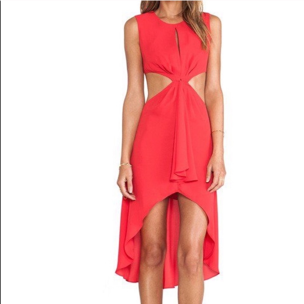 BCBGMaxAzira red high low dress
